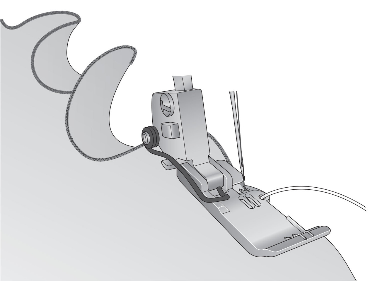 corded wavy edge foot