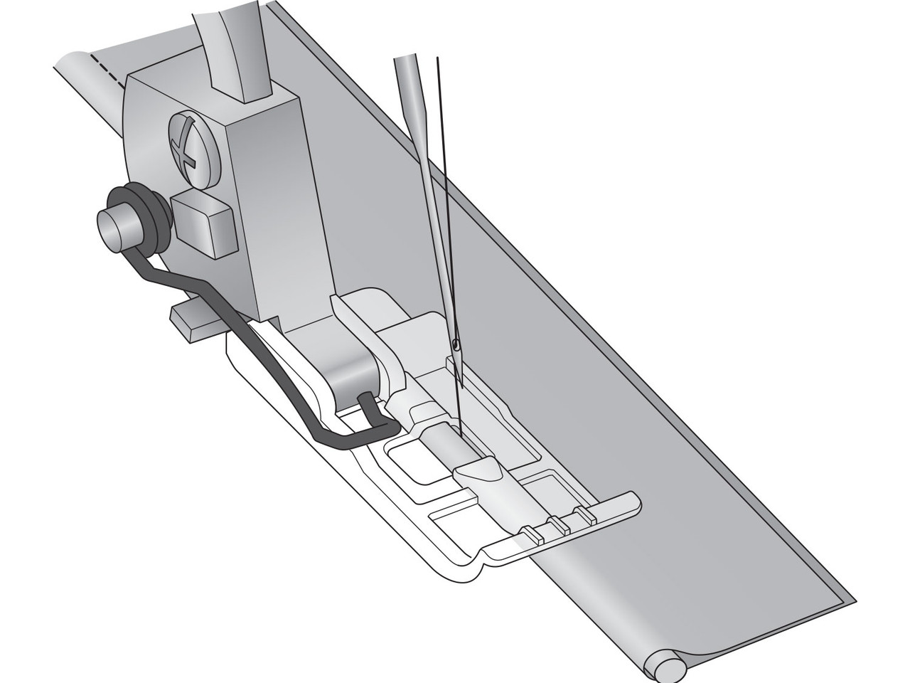 overlocker piping foot illustration