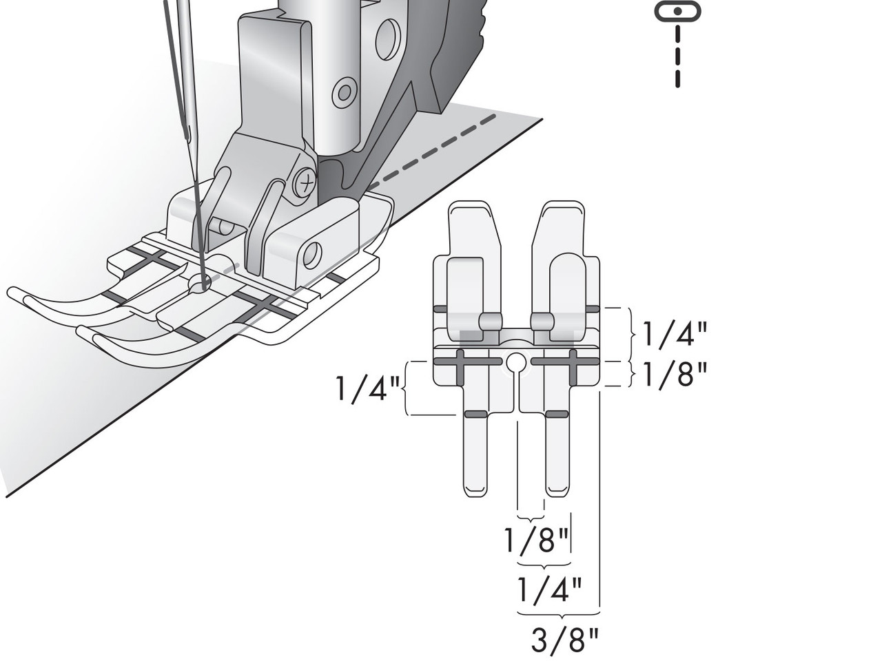 clear quarter inch foot illustration