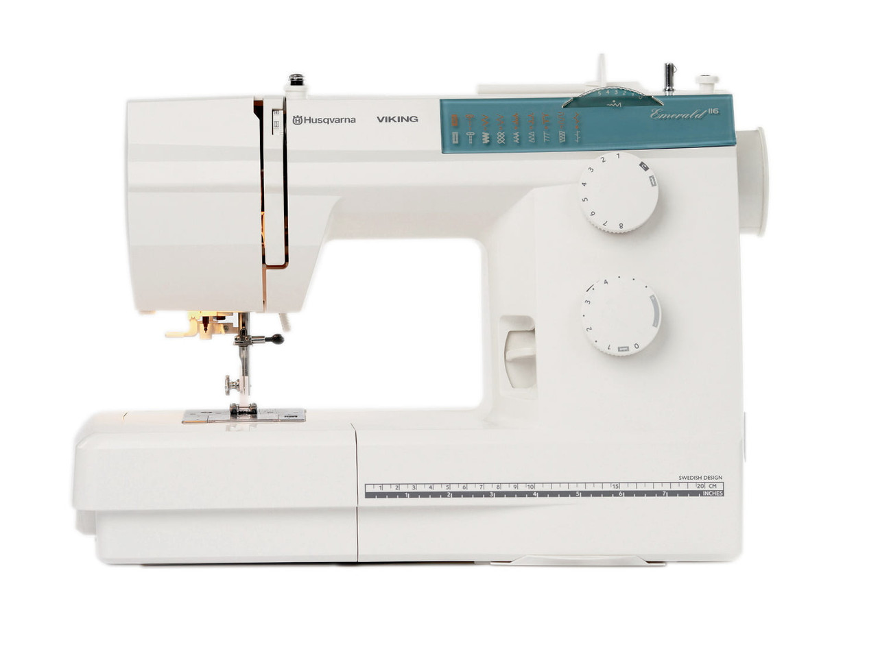Emerald 116 Sewing Machine - The front of the sewing machine showing the controls - Husqvarna Viking Australia