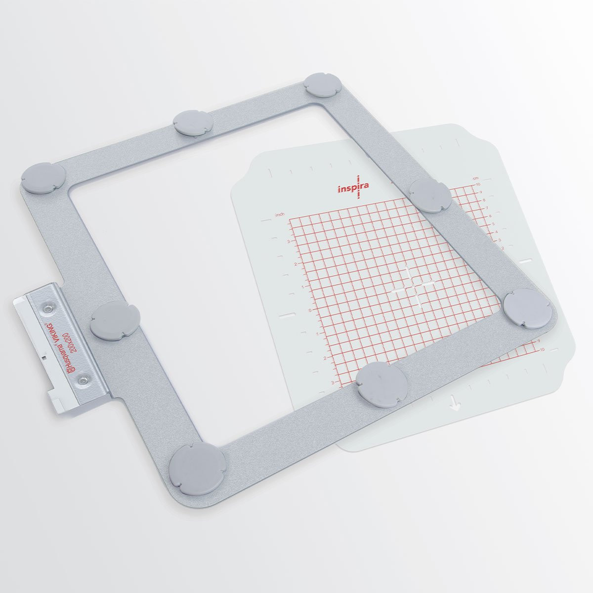 Inspira metal embroidery hoop with grid mat precision measurements for Husqvarna Viking