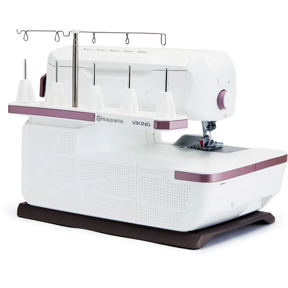 Sewing machine showcasing specialized threading system and modern design features.