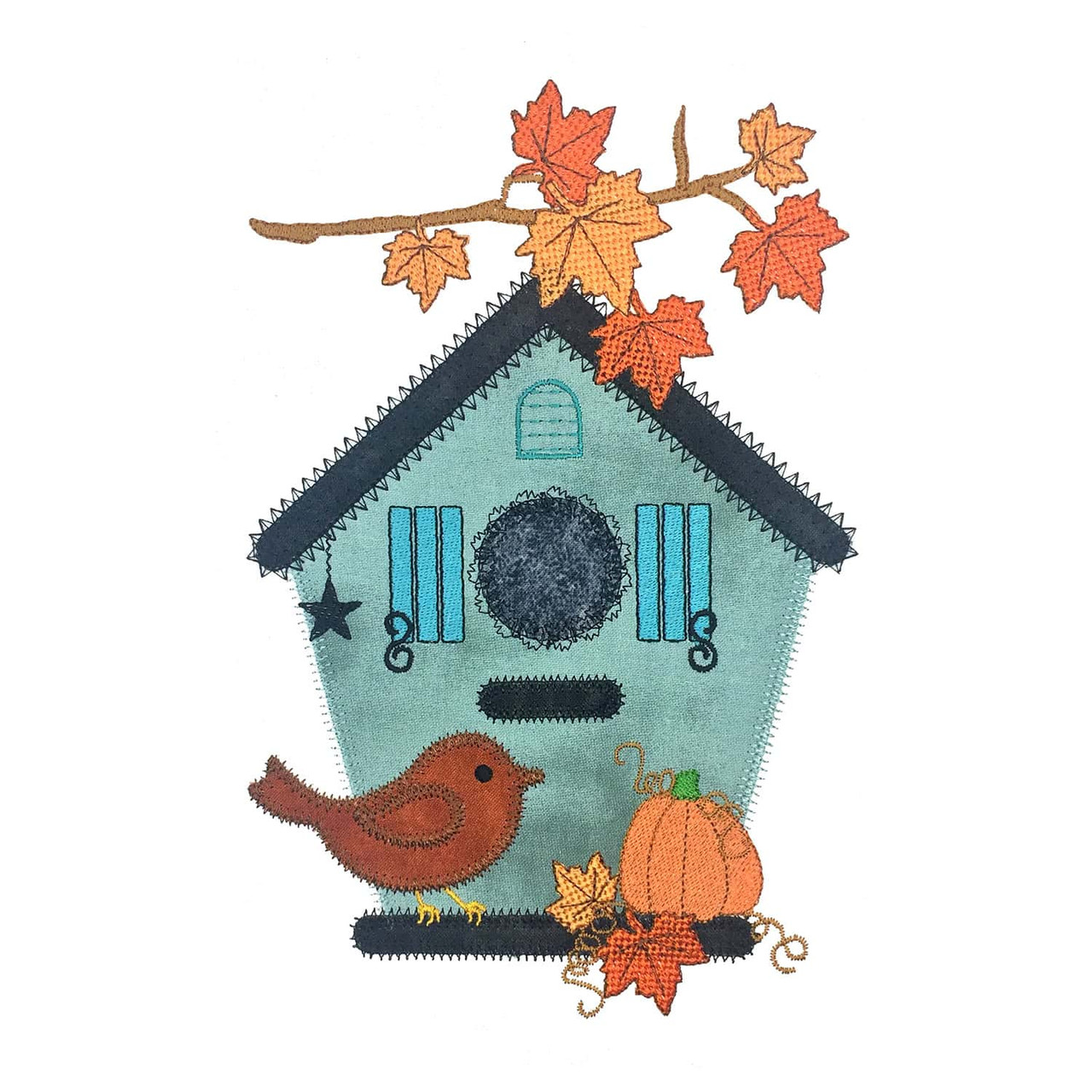 GO! Fall Bird and Birdhouse Embroidery Pattern by V-Stitch Designs