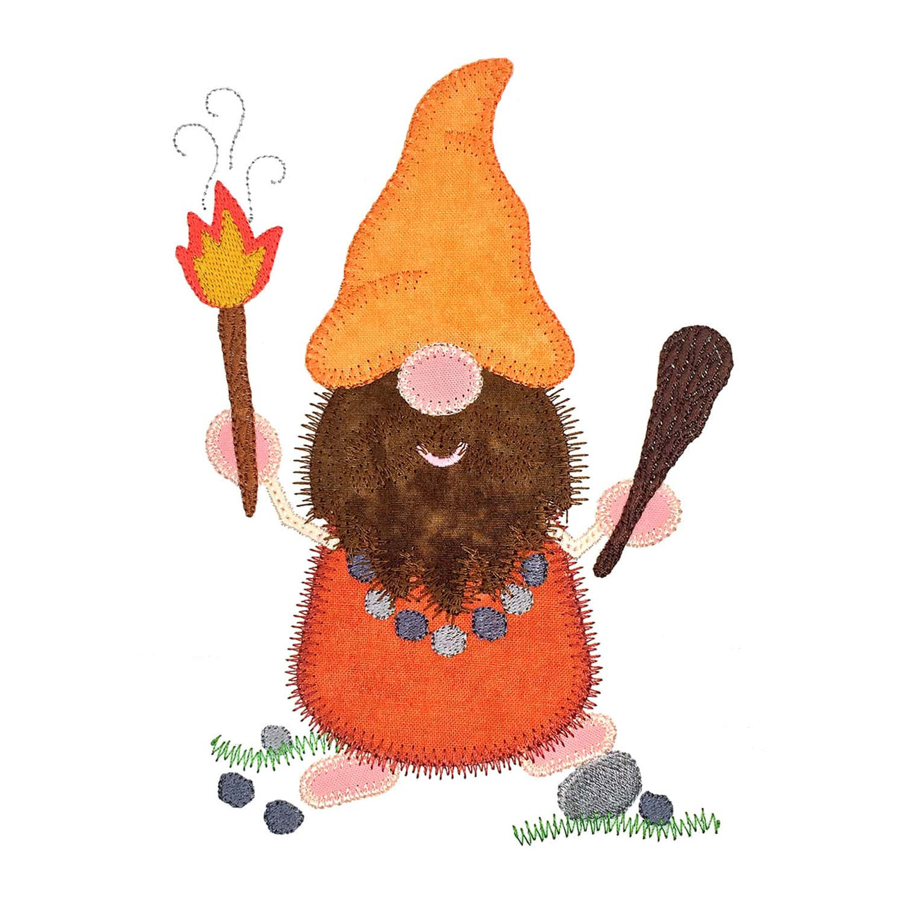 GO! Caveman Gnome Embroidery Pattern by V-Stitch Designs