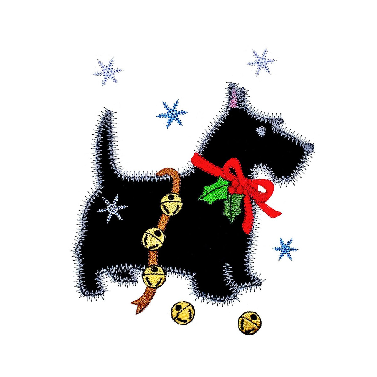 GO! Christmas Scottie Embroidery Pattern by V-Stitch Designs