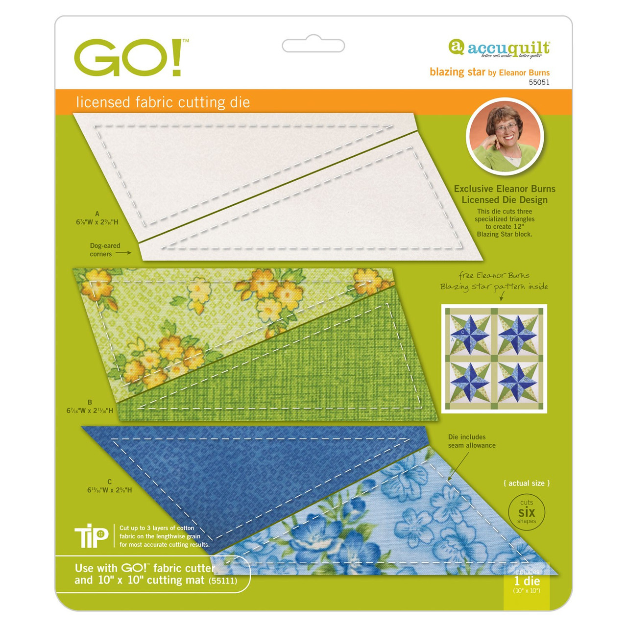 GO! Blazing Star (6" Finished) by Eleanor Burns (55051)