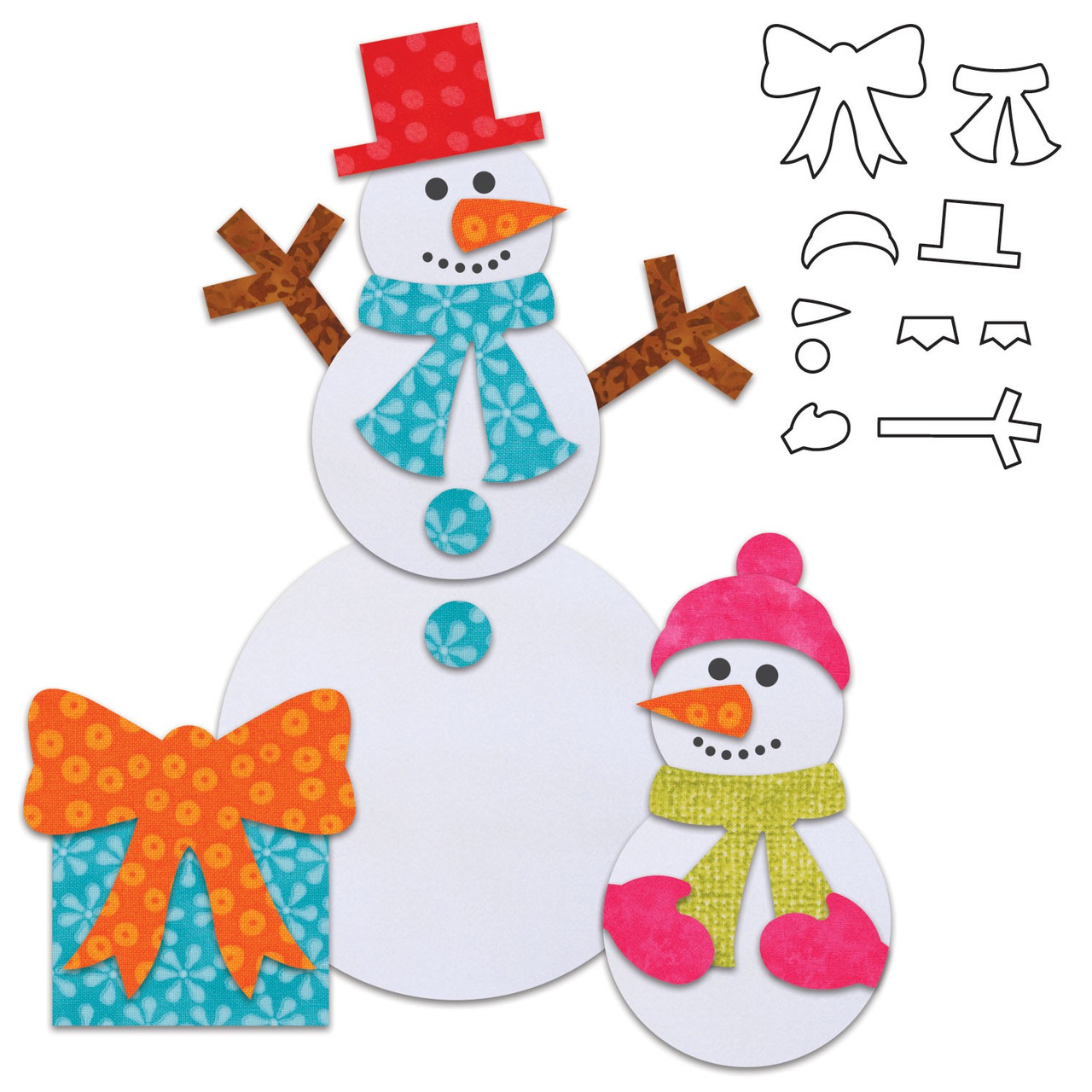 GO! Holiday Accessories (AQ55321) - used with GO! Circle 2", 3", 5" to make snowmen