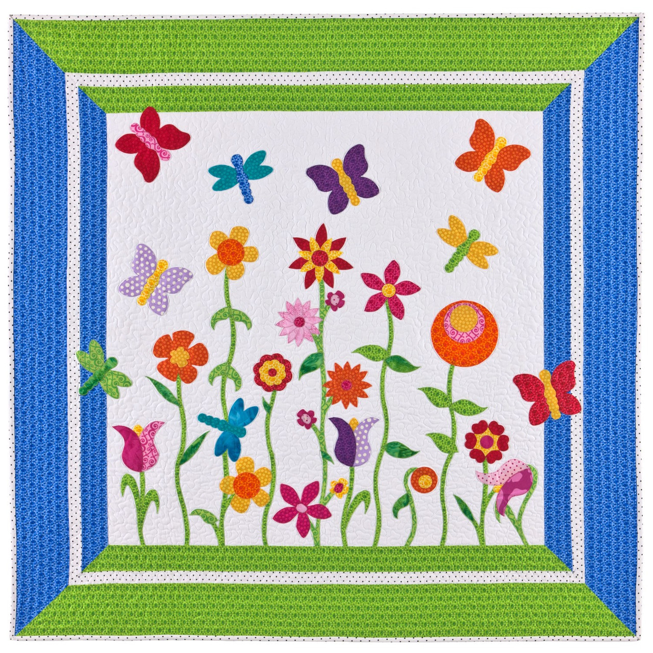 Closeup - GO! Butterfly Garden Quilt