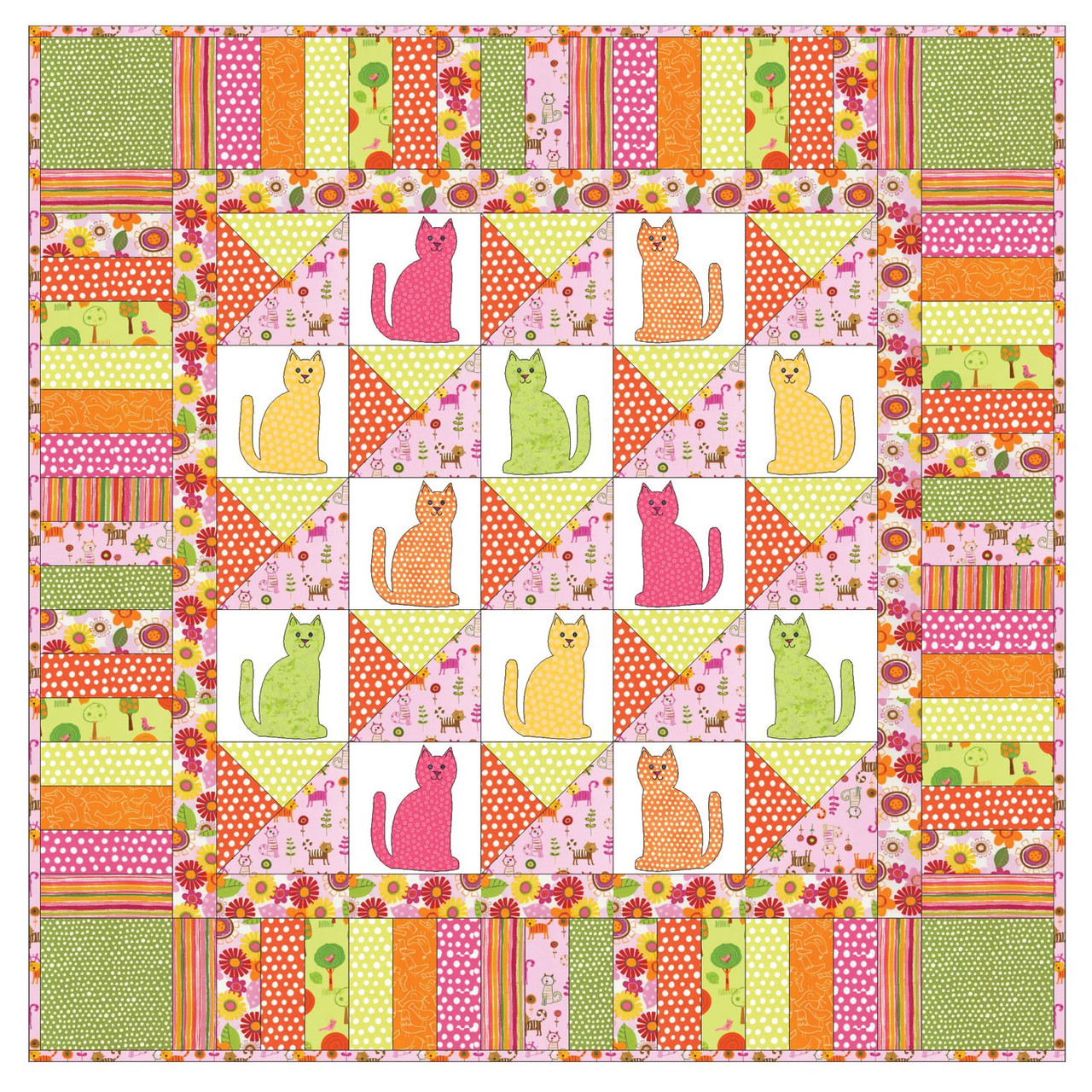 GO! Kitty-Kitty Quilt Pattern Free