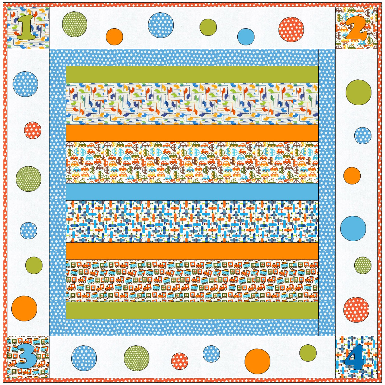 GO! Novelty Strip Baby Quilt