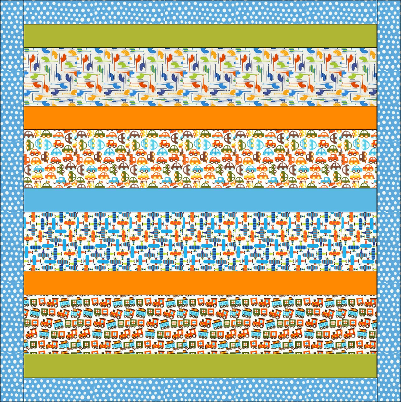 Closeup - GO! Novelty Strip Baby Quilt