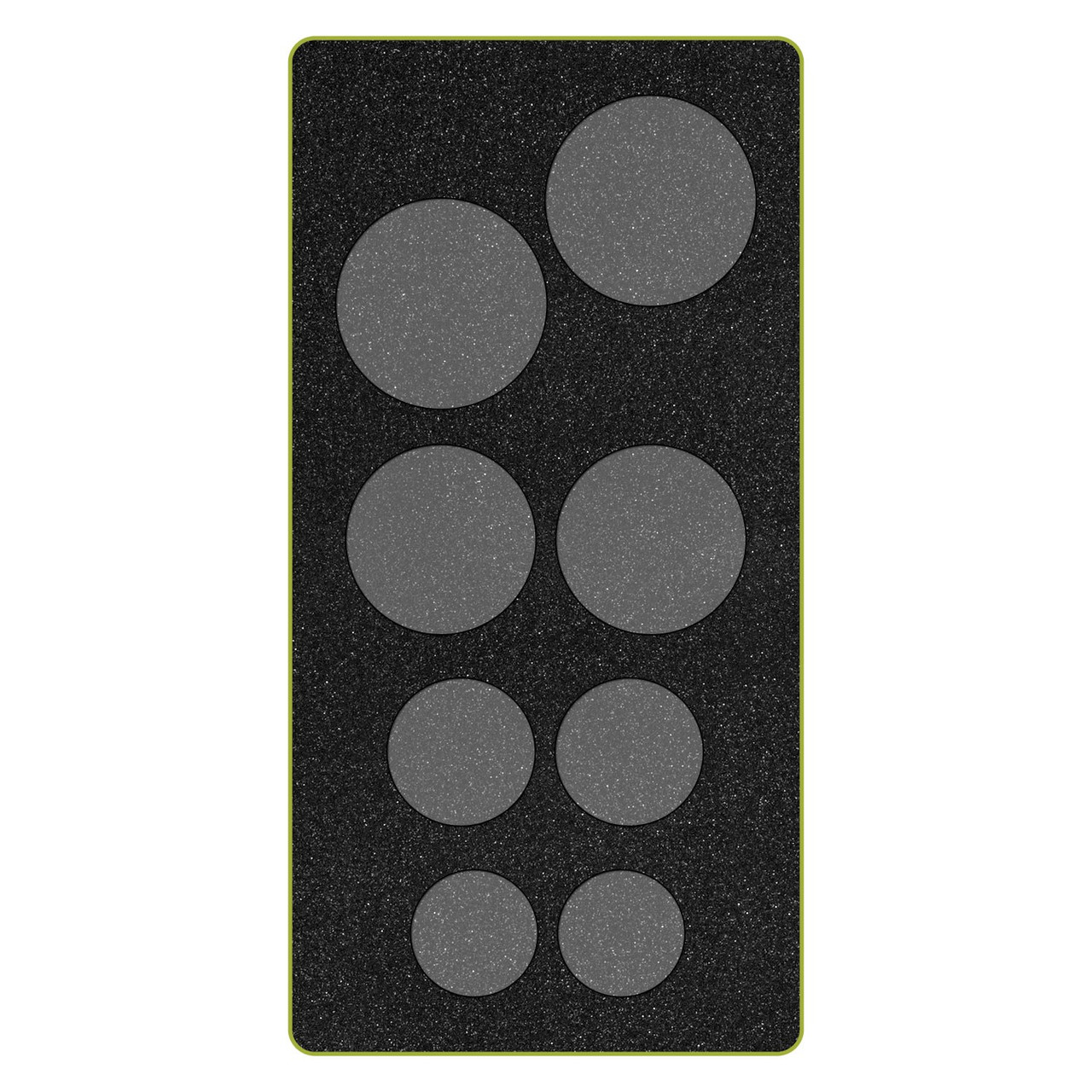 GO! Circle - 1 1/2", 1 3/4", 2 1/4", 2 1/2" (AQ55155) - die board shown with Two Tone Foam