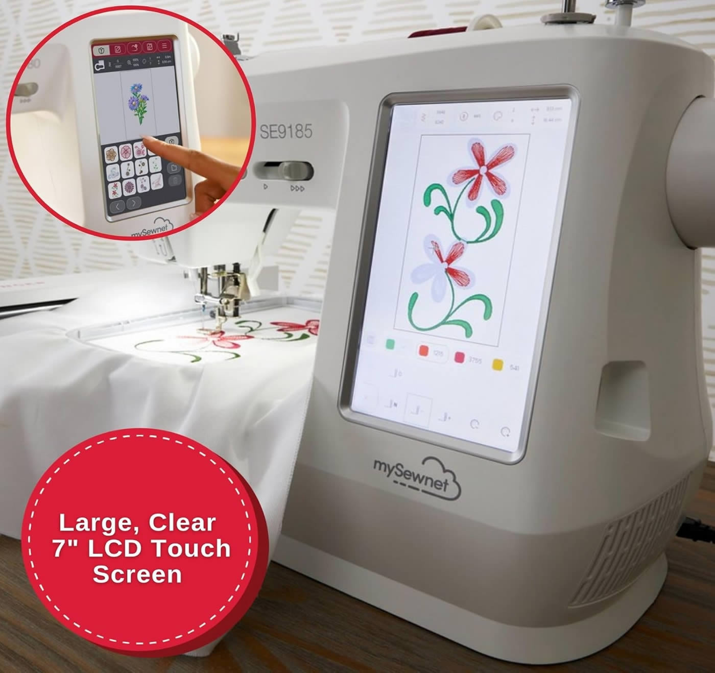SINGER® SE9185 Sewing & Embroidery Machine with WIFI colour touchscreen