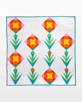 go! tulips in the palm garden throw quilt pattern