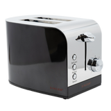 SINGER® 2 Slice Stainless Steel Toaster - Black Angle 1