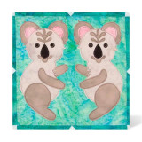 Koala appliqué block created with AccuQuilt GO! Koala Die 55921 by Janine Lecour