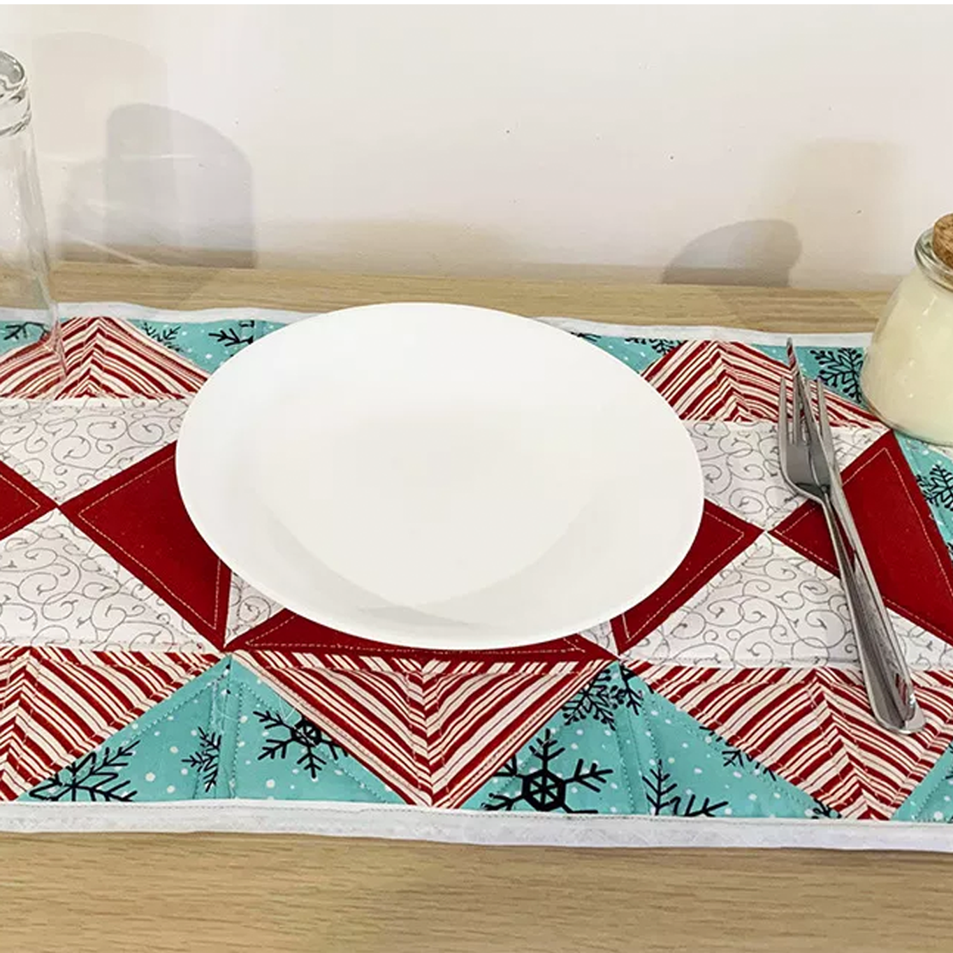 Flying Geese Christmas Placemat or Mini Table Runner