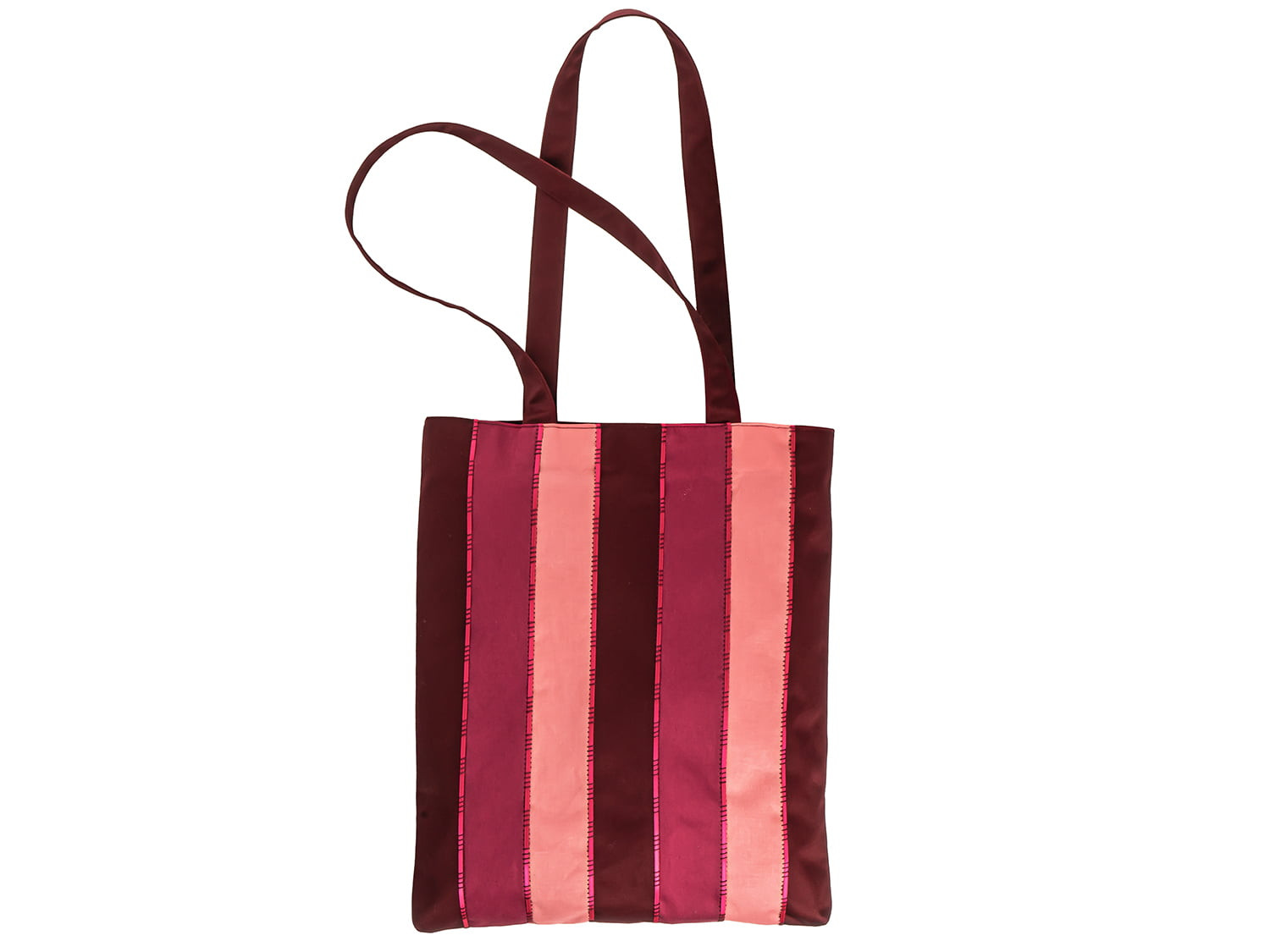Tote with Ribbon Embellished Flatlock Stitching