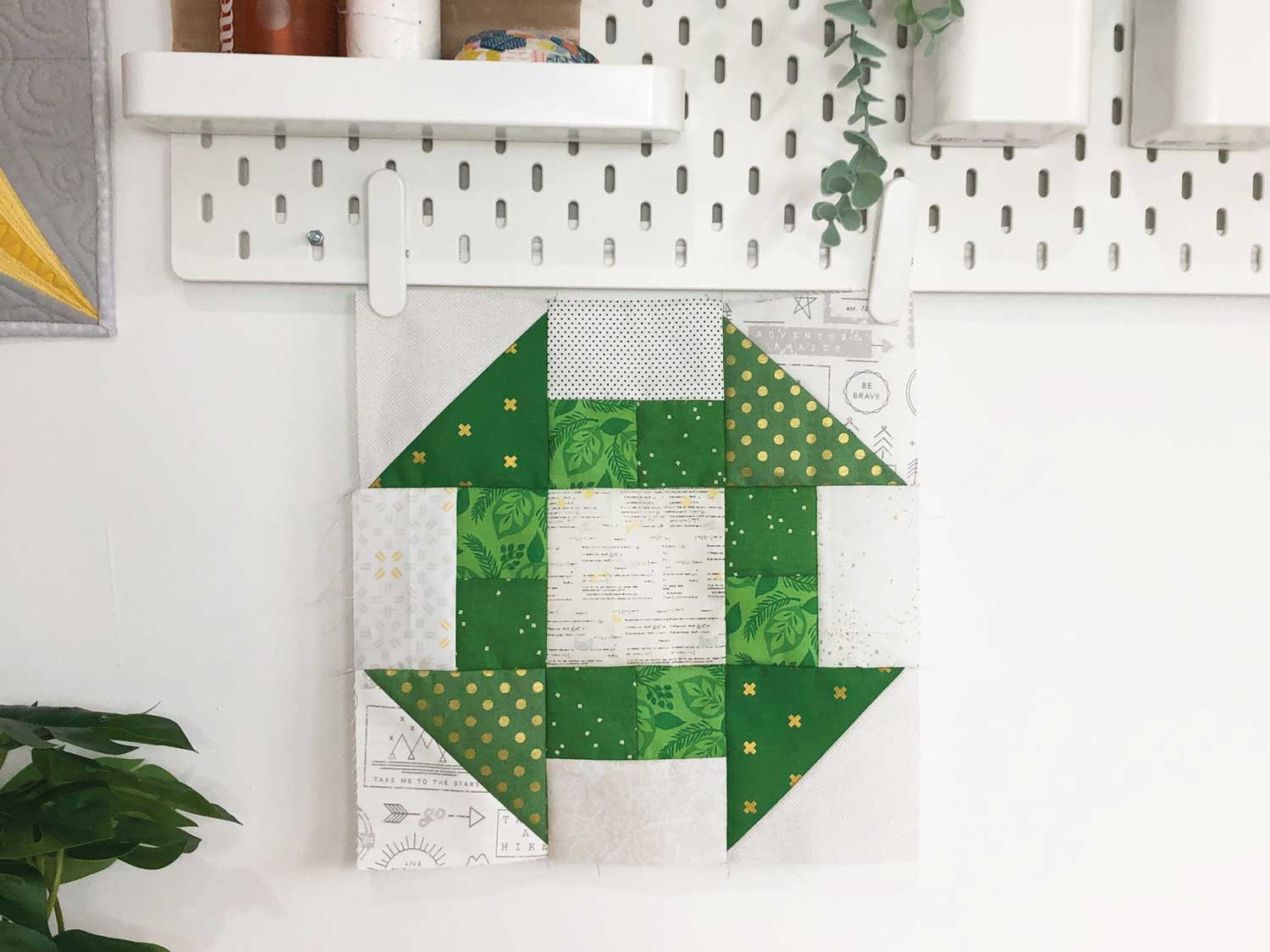 Scrappy Churn Dash Quilt Block