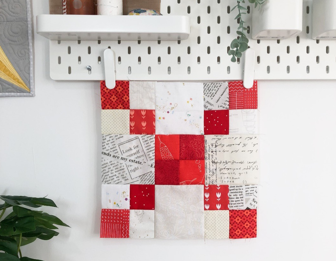 Scrappy Irish Chain Quilt Block