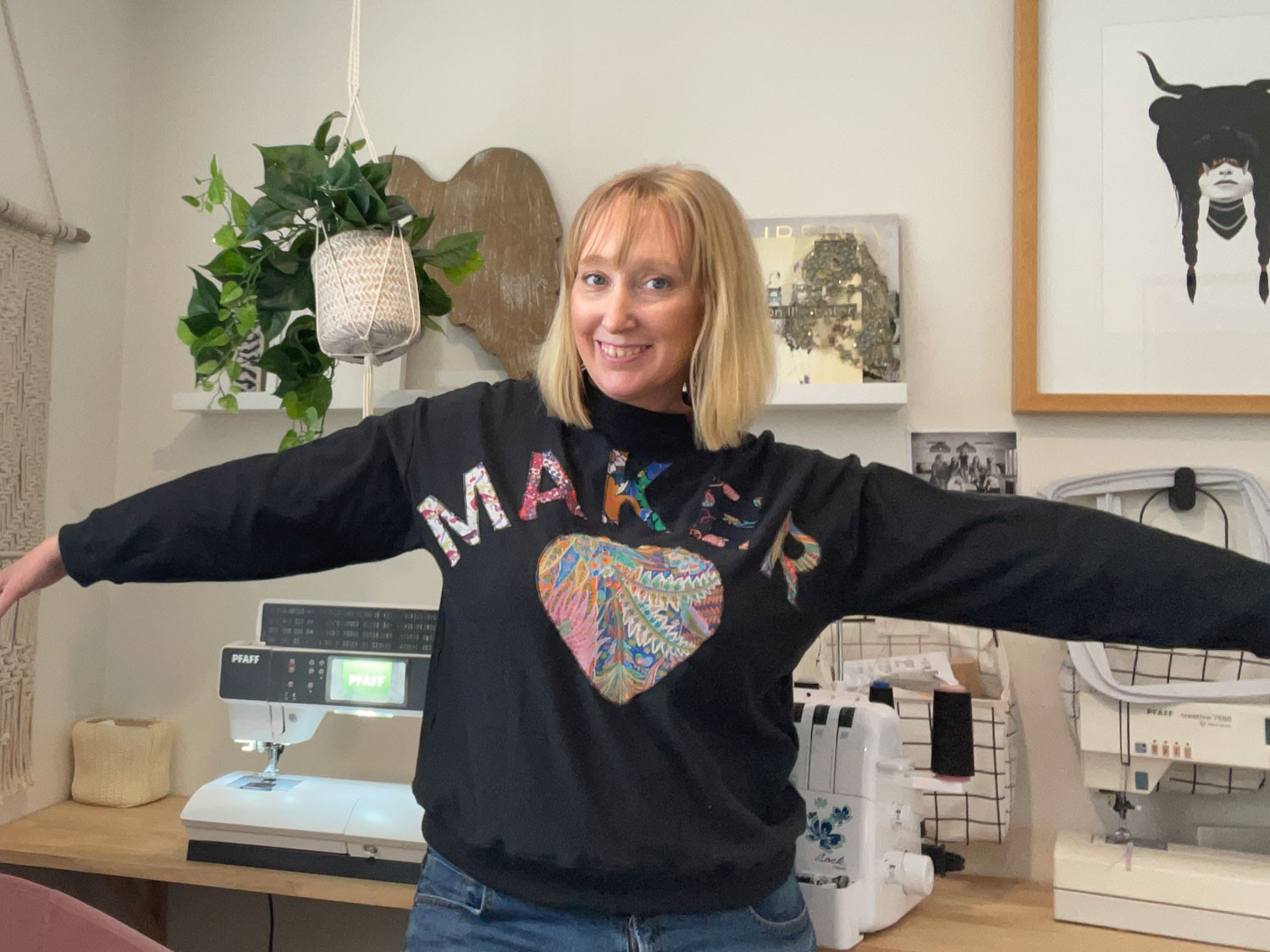 The Maker Sweater. Easy Applique on the creative 3.0