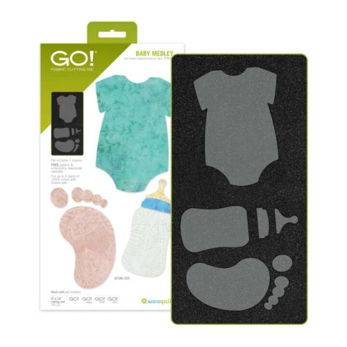 Baby Medley fabric cutting dies set for creative sewing projects.