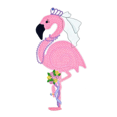 go! flamingo bride embroidery pattern by v stitch designs
