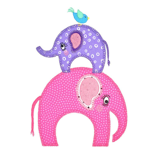 go! elephant stack embroidery pattern by v stitch designs
