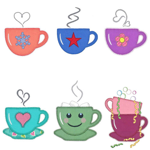 go! coffee set embroidery patterns by v stitch designs