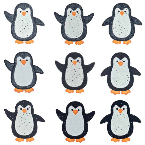 go! penguin set embroidery patterns by v stitch designs