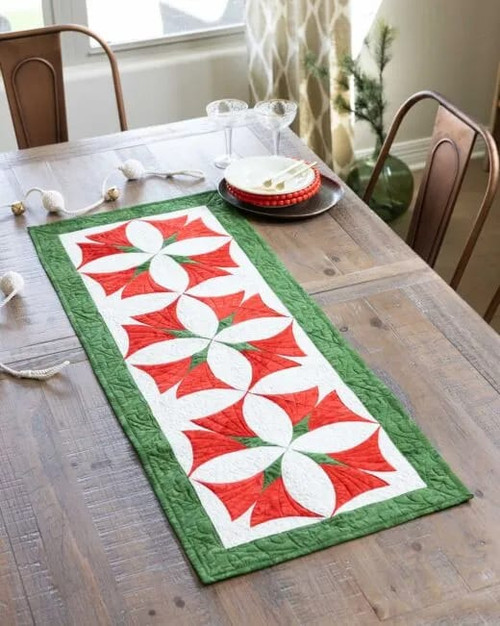 go! modern poinsettia table runner pattern