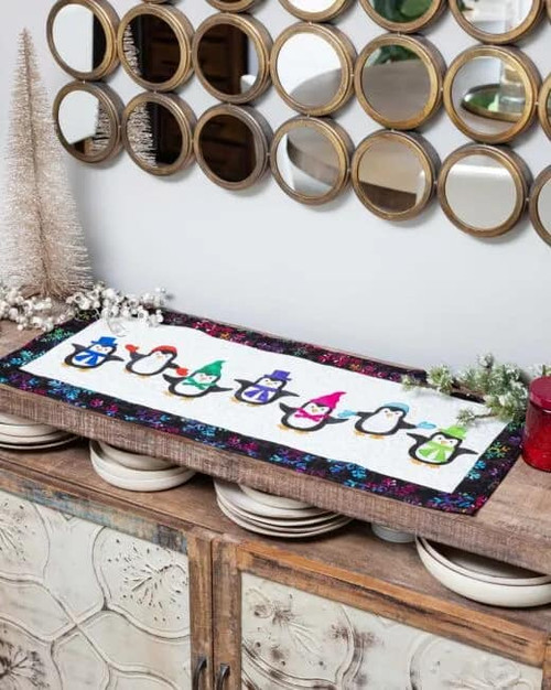 go! just chillin' penguins table runner pattern