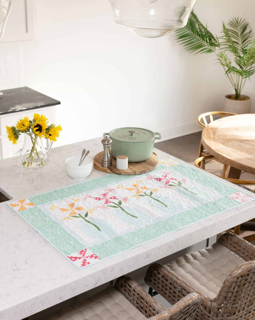 go! windowsill blooms table runner pattern