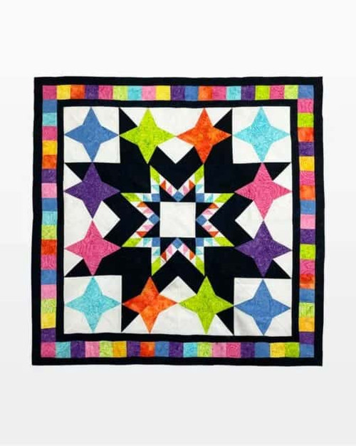 go! mill &amp; technicolor stars throw quilt pattern