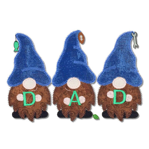 GO! Love Dad Gnomes Embroidery Pattern by V-Stitch Designs