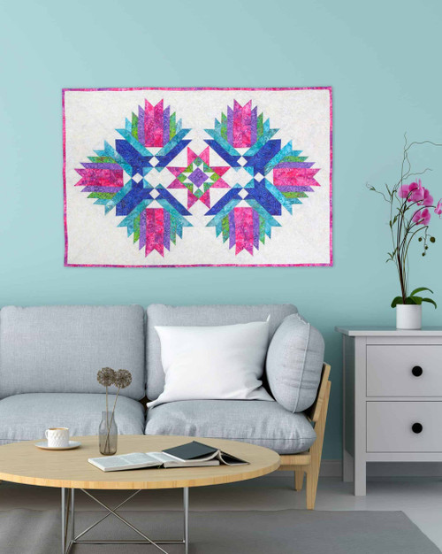 go! lotus blossom stars wall hanging pattern