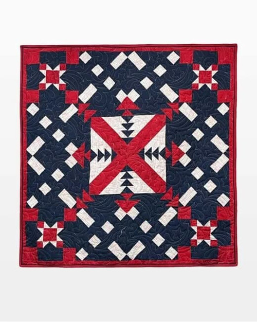 go! red, white & lotus throw quilt pattern
