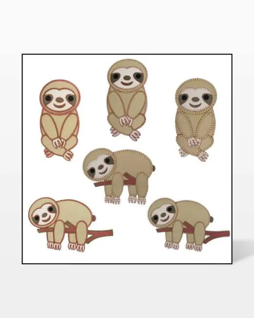 go! sloth embroidery designs