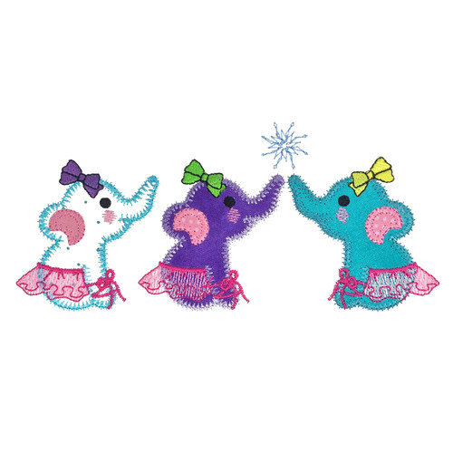 GO! 3 Little Dancers Embroidery Pattern by V-Stitch Designs