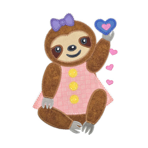 GO! Dressy Sloth Embroidery Pattern by V-Stitch Designs
