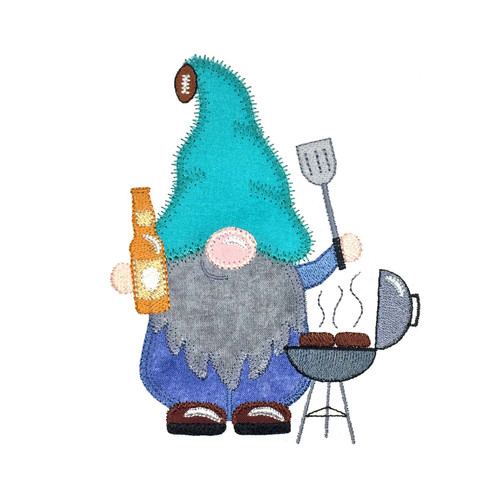 GO! Grilling Gnome Embroidery Pattern by V-Stitch Designs