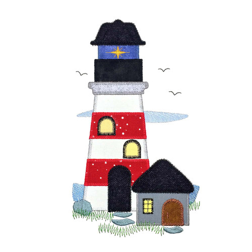 GO! Lighthouse Scene 1 Embroidery Pattern by V-Stitch Designs
