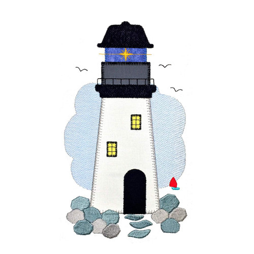 GO! Lighthouse Scene 2 Embroidery Pattern by V-Stitch Designs