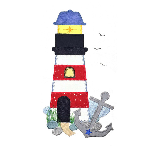 GO! Lighthouse Scene 3 Embroidery Pattern by V-Stitch Designs