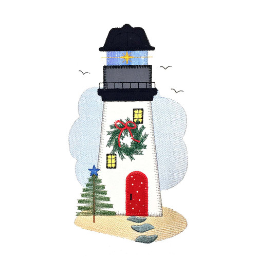 GO! Lighthouse Scene 4 Embroidery Pattern by V-Stitch Designs