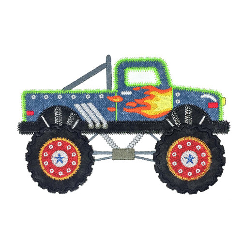 GO! Monster Truck Embroidery Pattern by V-Stitch Designs