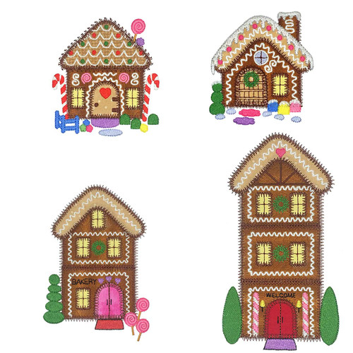 GO! Small Gingerbread Houses Embroidery Set