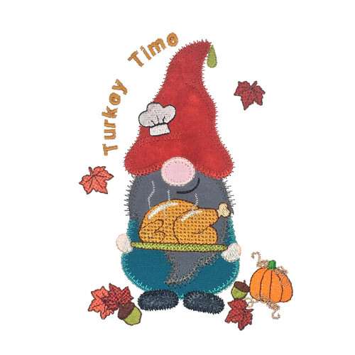 GO! Thanksgiving Gnome  Embroidery Pattern by V-Stitch Design