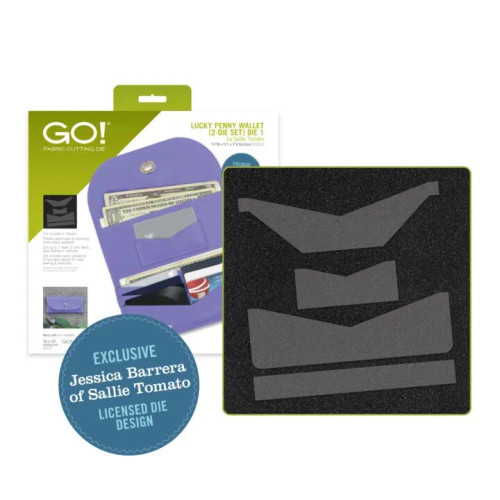 AccuQuilt GO! Lucky Penny Wallet Die Set 55915 by Sallie Tomato packaging