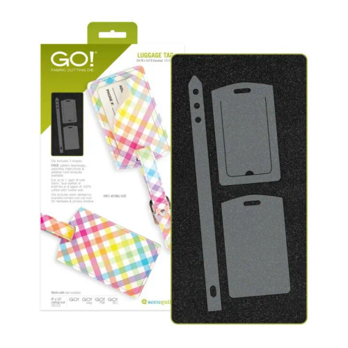 AccuQuilt GO! Luggage Tag Die 55922 product packaging image thumbnail